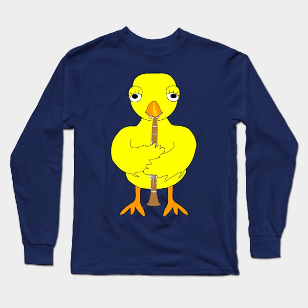 Clarinet Chick Long Sleeve T-Shirt by Barthol Graphics